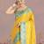 yellow silk blend banarasi jacuard work saree with unstitched blouse piece