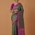 sea green silk blend banarasi jacuard work saree with unstitched blouse piece