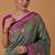 sea green silk blend banarasi jacuard work saree with unstitched blouse piece