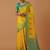 yellow silk blend banarasi jacuard work saree with unstitched blouse piece