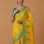 yellow silk blend banarasi jacuard work saree with unstitched blouse piece
