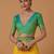 yellow silk blend banarasi jacuard work saree with unstitched blouse piece