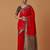 red silk blend banarasi jacuard work saree with unstitched blouse piece