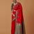 red silk blend banarasi jacuard work saree with unstitched blouse piece