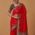 red silk blend banarasi jacuard work saree with unstitched blouse piece
