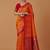 orange silk blend banarasi jacuard work saree with unstitched blouse piece