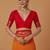 orange silk blend banarasi jacuard work saree with unstitched blouse piece