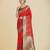 red silk blend banarasi jacuard work saree with unstitched blouse piece