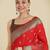 red silk blend banarasi jacuard work saree with unstitched blouse piece