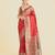 red silk blend banarasi jacuard work saree with unstitched blouse piece