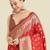 red silk blend banarasi jacuard work saree with unstitched blouse piece