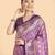 lavender silk blend banarasi jacuard work saree with unstitched blouse piece