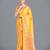 yellow silk blend banarasi jacuard work saree with unstitched blouse piece