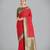 red silk blend banarasi jacuard work saree with unstitched blouse piece
