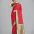 red silk blend banarasi jacuard work saree with unstitched blouse piece
