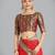 red silk blend banarasi jacuard work saree with unstitched blouse piece