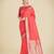 orange silk blend banarasi jacuard work saree with unstitched blouse piece