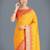 yellow silk blend banarasi jacuard work saree with unstitched blouse piece