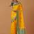 yellow silk blend banarasi jacuard work saree with unstitched blouse piece