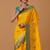 yellow silk blend banarasi jacuard work saree with unstitched blouse piece
