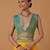 yellow silk blend banarasi jacuard work saree with unstitched blouse piece