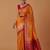 orange silk blend banarasi jacuard work saree with unstitched blouse piece