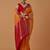orange silk blend banarasi jacuard work saree with unstitched blouse piece