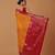 orange silk blend banarasi jacuard work saree with unstitched blouse piece
