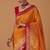 orange silk blend banarasi jacuard work saree with unstitched blouse piece