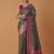 sea green silk blend banarasi jacuard work saree with unstitched blouse piece