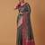sea green silk blend banarasi jacuard work saree with unstitched blouse piece