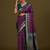 wine silk blend banarasi jacuard work saree with unstitched blouse piece