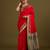 red silk blend banarasi jacuard work saree with unstitched blouse piece