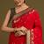red silk blend banarasi jacuard work saree with unstitched blouse piece