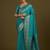 rama silk blend banarasi jacuard work saree with unstitched blouse piece