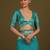 rama silk blend banarasi jacuard work saree with unstitched blouse piece