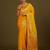yelllow silk blend banarasi jacuard work saree with unstitched blouse piece