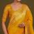 yelllow silk blend banarasi jacuard work saree with unstitched blouse piece