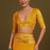 yelllow silk blend banarasi jacuard work saree with unstitched blouse piece