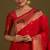 red silk blend banarasi jacuard work saree with unstitched blouse piece