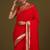 red silk blend banarasi jacuard work saree with unstitched blouse piece