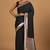 black silk blend banarasi jacuard work saree with unstitched blouse piece