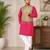 Beige color weaving work with ikkat kanjivaram cotton men's kurta payjama set