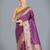 wine silk blend banarasi jacuard work saree with unstitched blouse piece