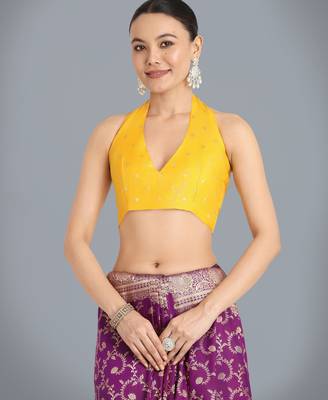 wine silk blend banarasi jacuard work saree with unstitched blouse piece 5