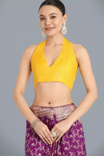 wine silk blend banarasi jacuard work saree with unstitched blouse piece