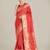 red silk blend banarasi jacuard work saree with unstitched blouse piece