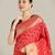 red silk blend banarasi jacuard work saree with unstitched blouse piece