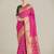pink silk blend banarasi jacuard work saree with unstitched blouse piece