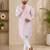 Lavender color all over silver jari with embroidery buti matka silk men's kurta payjama set